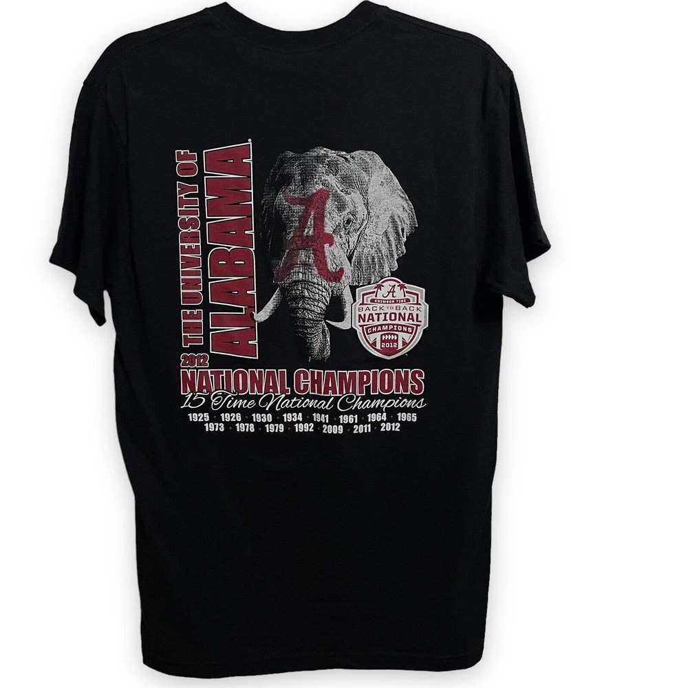 University Alabama Crimson Tide Football 2012 National Champions T-Shirt Medium